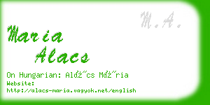 maria alacs business card